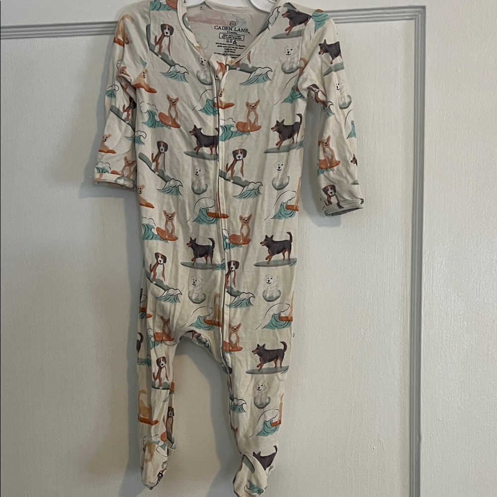 Caden Lane Paddle Pups Convertible Zip  Footie Pajamas